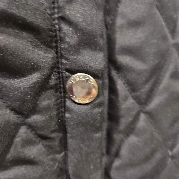 Chaps Black Quilted Reversible Vest Solid Red Snap Pockets Full Zip Medium - Picture 5 of 10